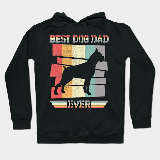 VINTAGE RETRO BEST DOG DAD EVER BOXER FATHERS DAY Hoodie by Mash92